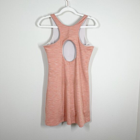 Outdoor‎ Voices Flow Circle Back Workout Dress Sz M Coral Orange Spacedye Shorts - Picture 4 of 11